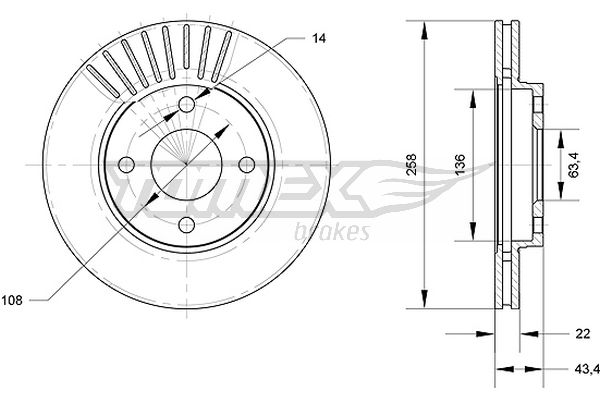 Brzdový kotúč TOMEX Brakes